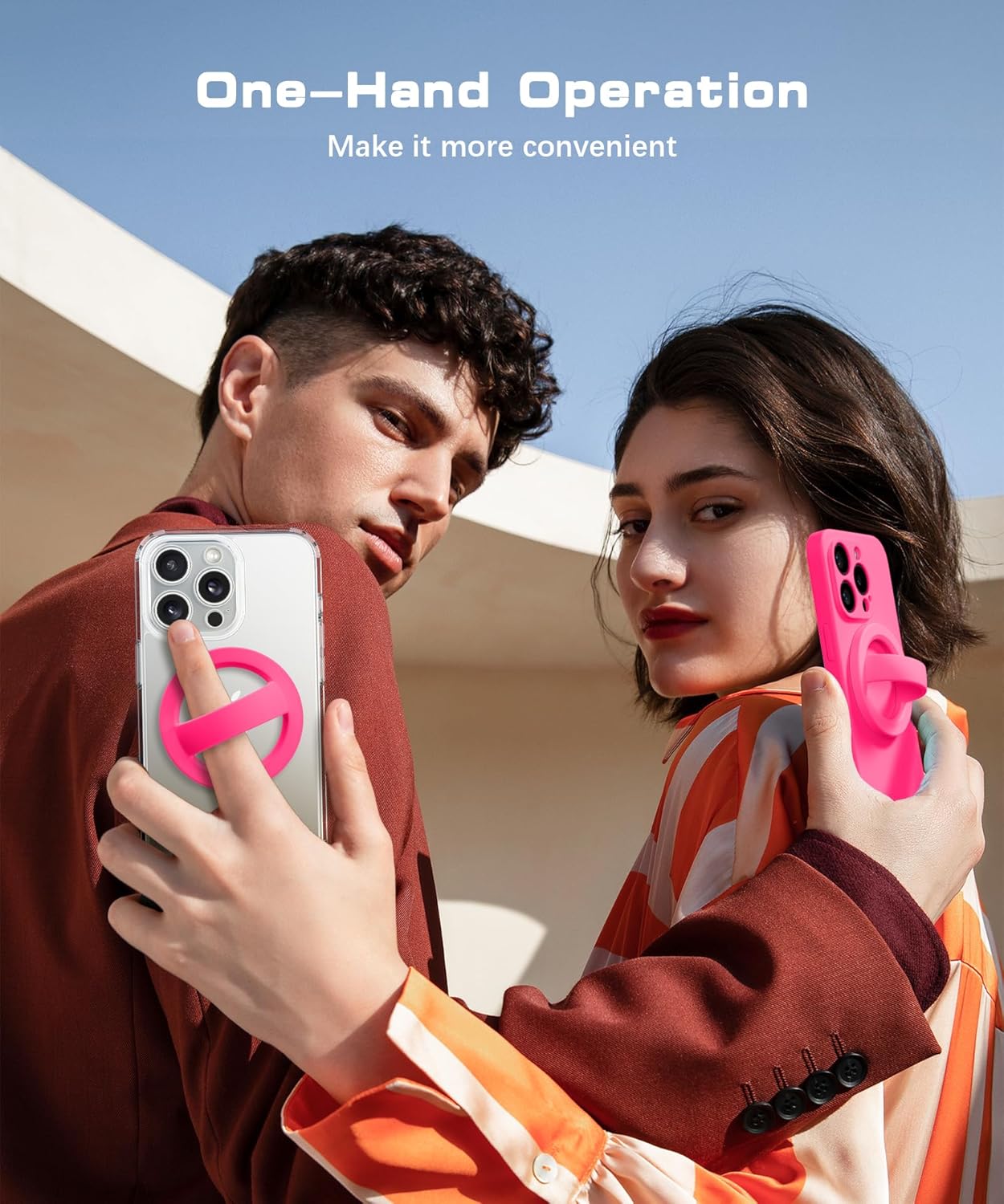 Magnetic Phone Grip Detachable Phone Holder, Silicone Soft MagSafe Loop Grips Accessories Smartphone Mount Cellphone Stand