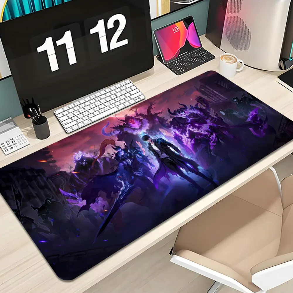 Anime Solo Leveling Mouse Pad Design XXL 1000×500mm 900×400mm 800×400mm 600x300mm Large Gaming Mouse Pad - Extended, Thick, Non-Slip Rubber Base Desk Mat with Precision Stitched Edges - Washable Large Desk Pad Anime Mousepad