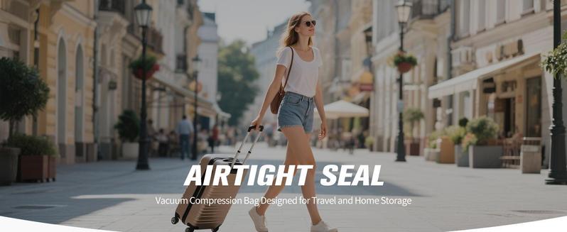 【2026 Upgraded】 X7 Cordless Travel Vacuum Storage Compression Bag Set with Rechargeable air Pump 15 Pack Waterproof & Reusable Compression Packing Bags for 3 Size，140L/Min Powerful Air Removal，Perfect for Carry-On Suitcases