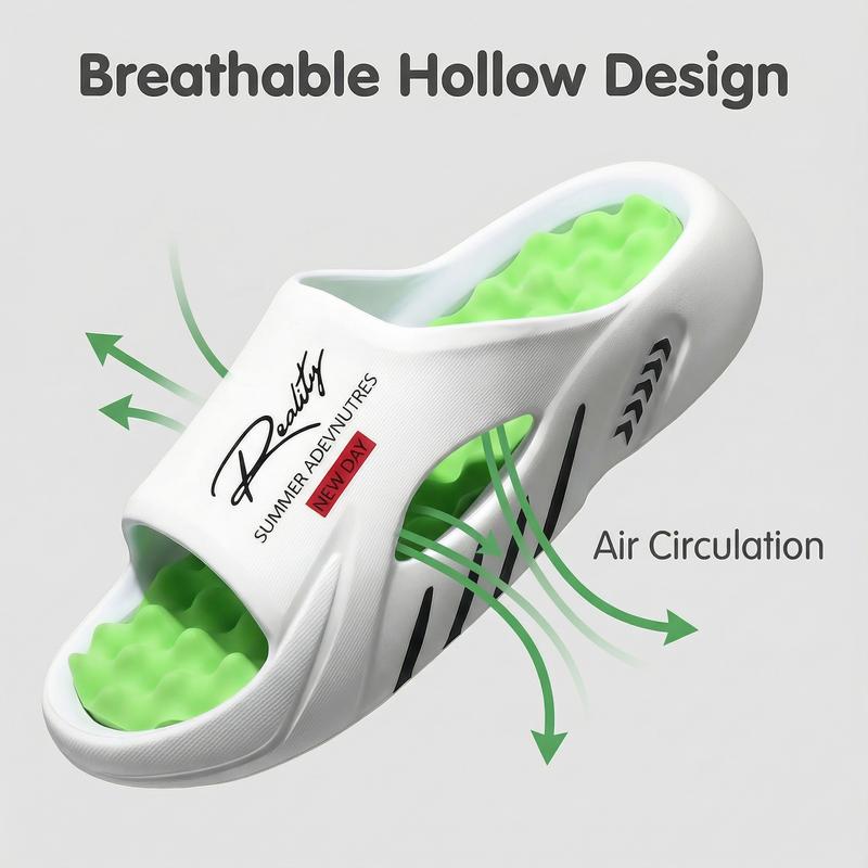 Reality Men's Orthotic Recovery Slides - Arch Support Sport Sandals for Soccer Season - Pain Relief Non-Slip Indoor Outdoor Slippers