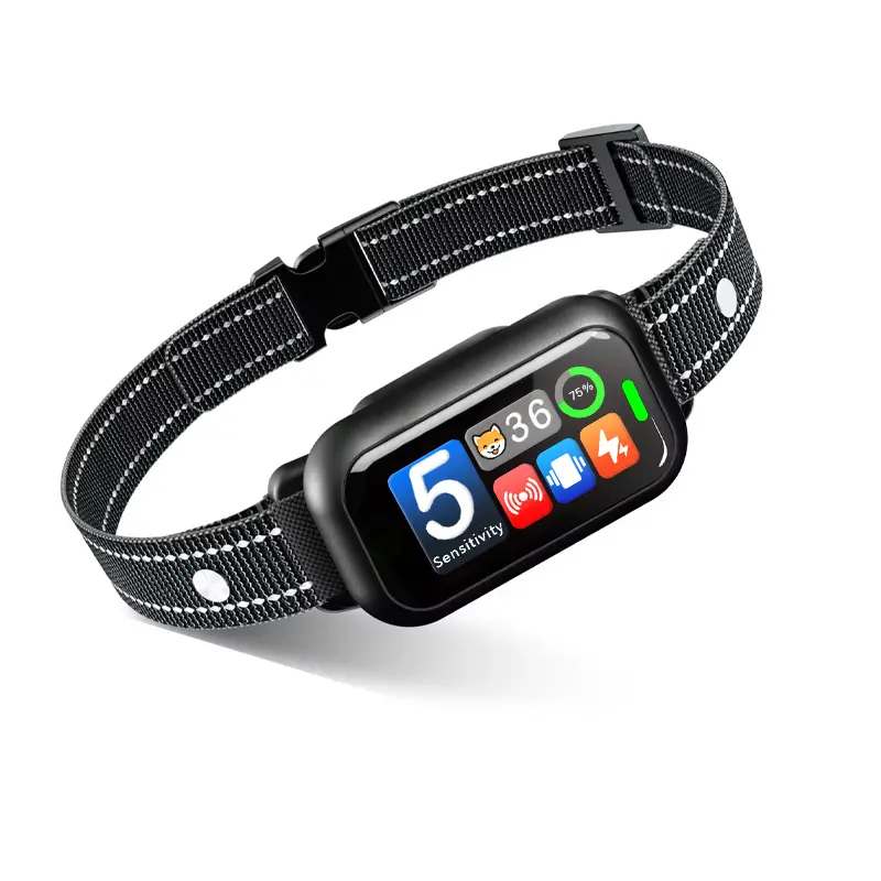 Anti-Bark Smart Dog Collar with Adjustable Nylon Straps, E-Shock Function for Dogs (Hot Selling Pet Accessory)