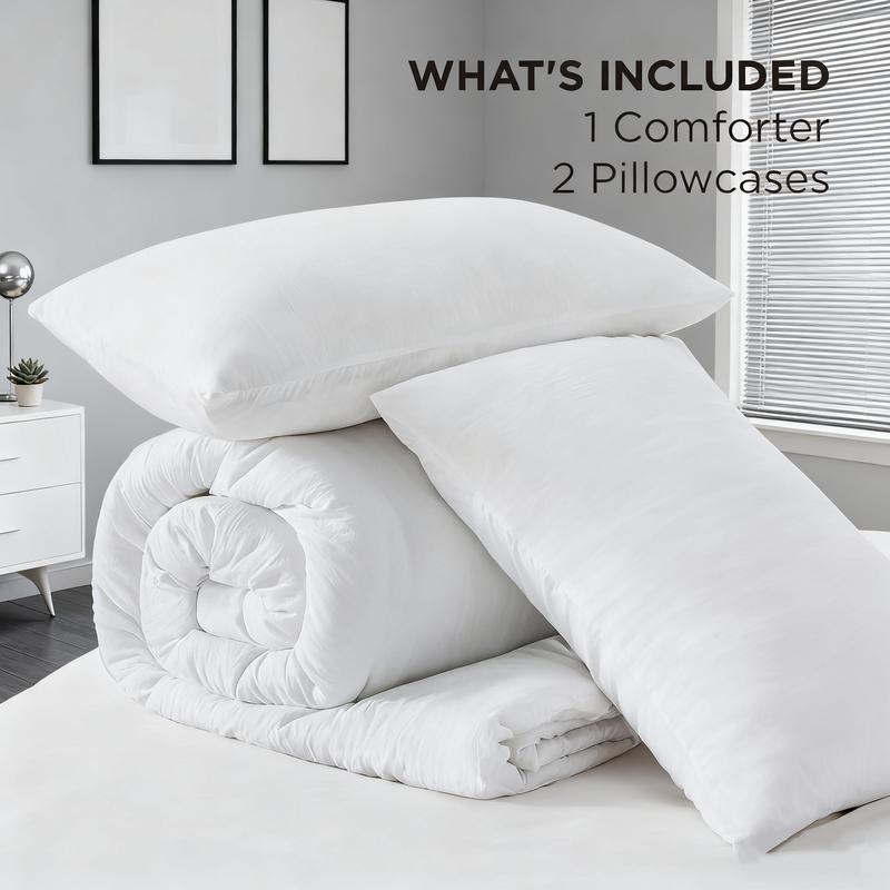 3 Pieces Soft Luxury Cationic Dyeing Bedding Comforter For All Season,Breathable Bed Set For Twin, Full, King, Queen Bed Sizes, Suitable For Bedroom, Guest Room, Dormitory, All Seasons, Machine Washable