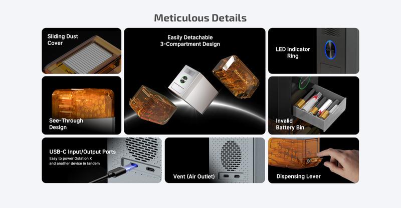 OLIGHT Ostation X Battery Charger for NiMH AA Rechargeable Battery, Charging, Testing, Storage, 3-in-1 Automatic Design