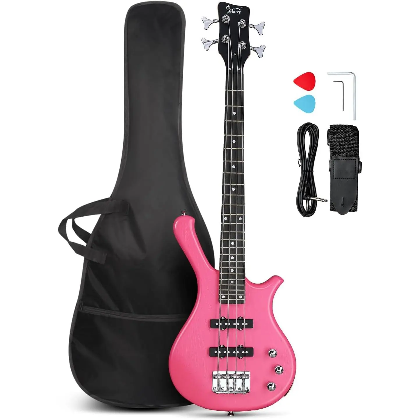 GLARRY Right-Hand 4-String Electric Bass Guitar - Mahogany Body, Powerful Bass, Premium Pickups, 36-in Beginner Kit (7.1lb) with Guitar Strap, Cable, Bag, Wrench Tool, Plectrums for Beginners & Travel Use tiktokshopbacktoschool