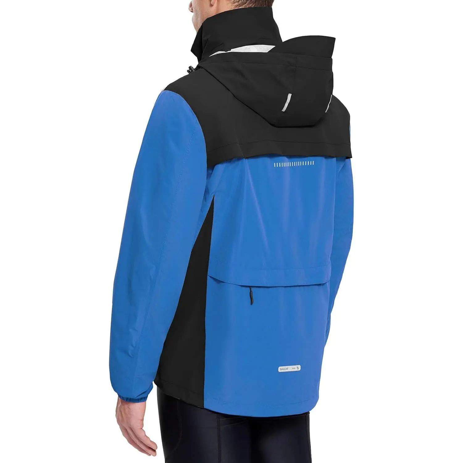 baleaf Men's Rain Jacket, Packable Waterproof Windbreaker, Lightweight Breathable Athletic Jacket with Tuck-Away Hood for Running & Cycling, Activewear, Athletic Jackets