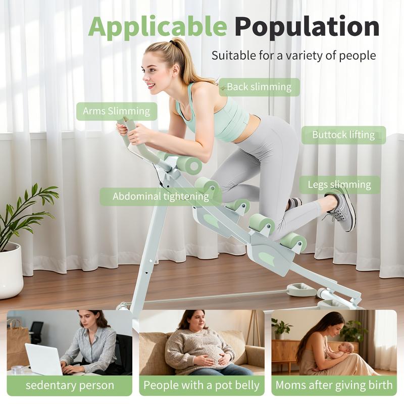 440 Lbs Ab Workout Weight Capacity Equipment, Ab Machine For Home Gym, Foldable Core & Abdominal Exercise Machine, Adjustable Ab Machine Full Body Workout Exercise Fitness Equipment Adjustable Height With Resistance Bands, Dual Track Ab Machine