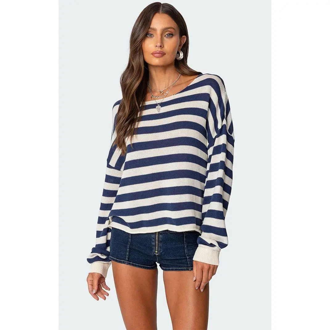 Edikted Women's Anney Oversized Striped Sweater