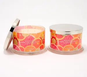 Homeworx by Slatkin + Co. S/2 18oz Mandarin Pink Pink Grapefruit