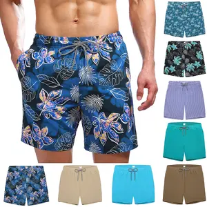 Men's Quick Dry Swim Trunks with Mesh Liner | Elastic Drawstring Beach Shorts with Pockets for Summer Beach & Pool