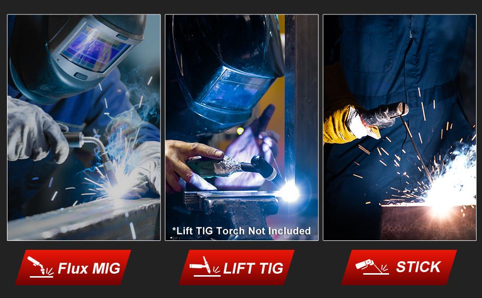 Futelo MIG-145 145A 110V Gasless Flux Core MIG Welder Machine 3-in-1 Flux MIG STICK TIG Welding Kit with 10 Accessories for Home DIY Indoor & Outdoor Repairs Stainless Steel Iron Steel Welding