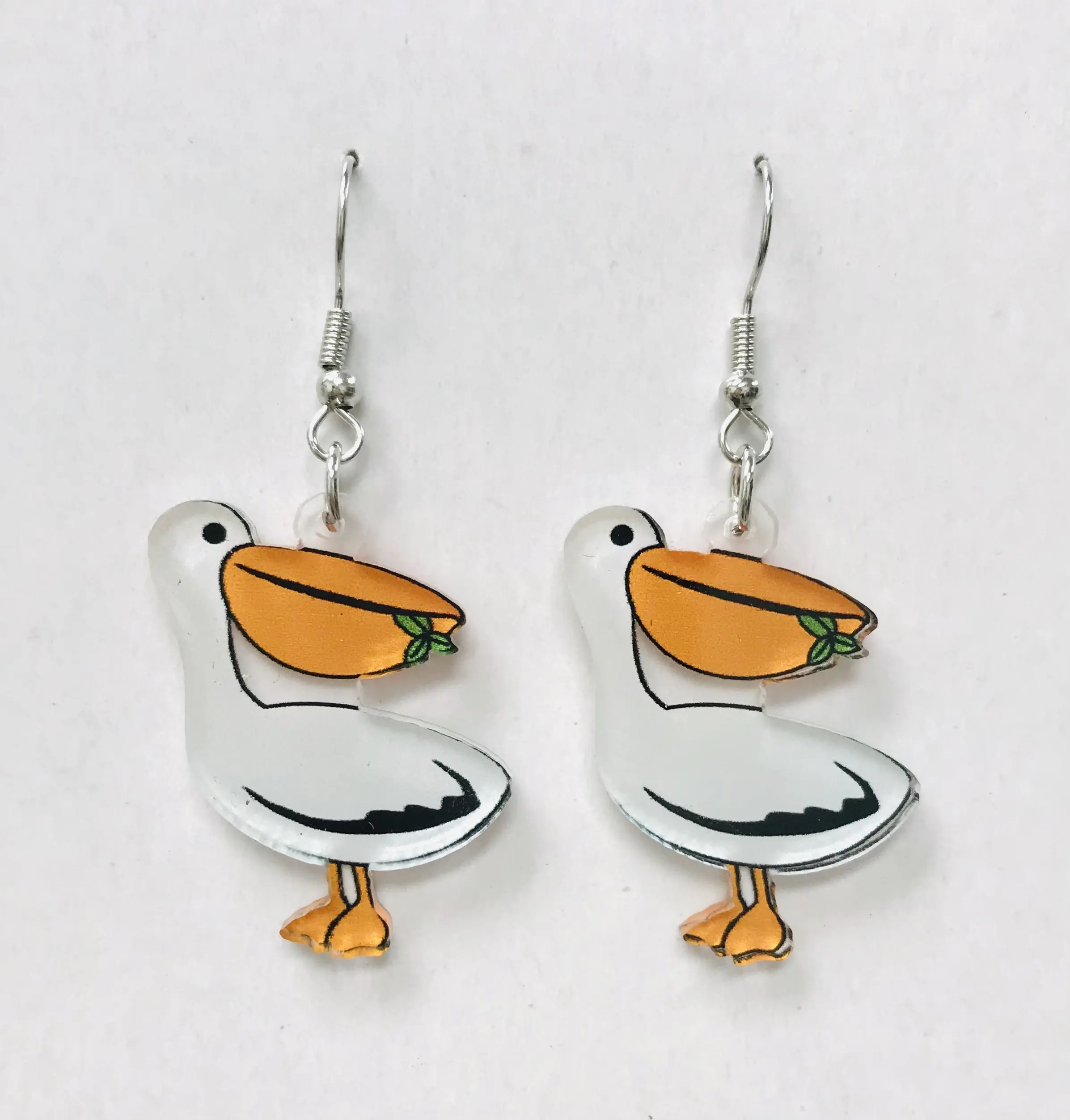 Pelican with Fish earrings