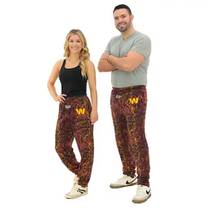 Zubaz NFL Adult Unisex Z88 Embroidered Post Pattern Pant, Washington Commanders, X-Small