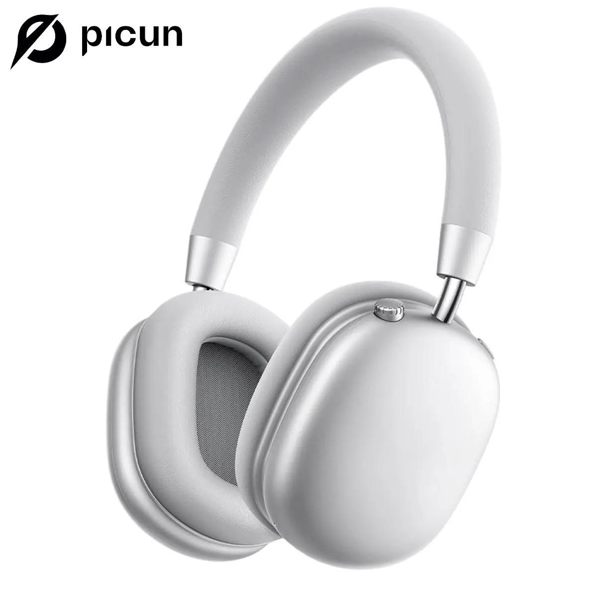 Picun F5 Over-Ear Active Noise Cancellation Wireless Headset - Bluetooth 5.4, 35dB ANC, Low-Latency, Hi-Fi Audio, Custom EQ, Cloud Foam Comfort, 70+ Hours Playtime, Deep Sky Grey Noise Isolating High Quality Wearable Tech for Travel, Work, Relaxing