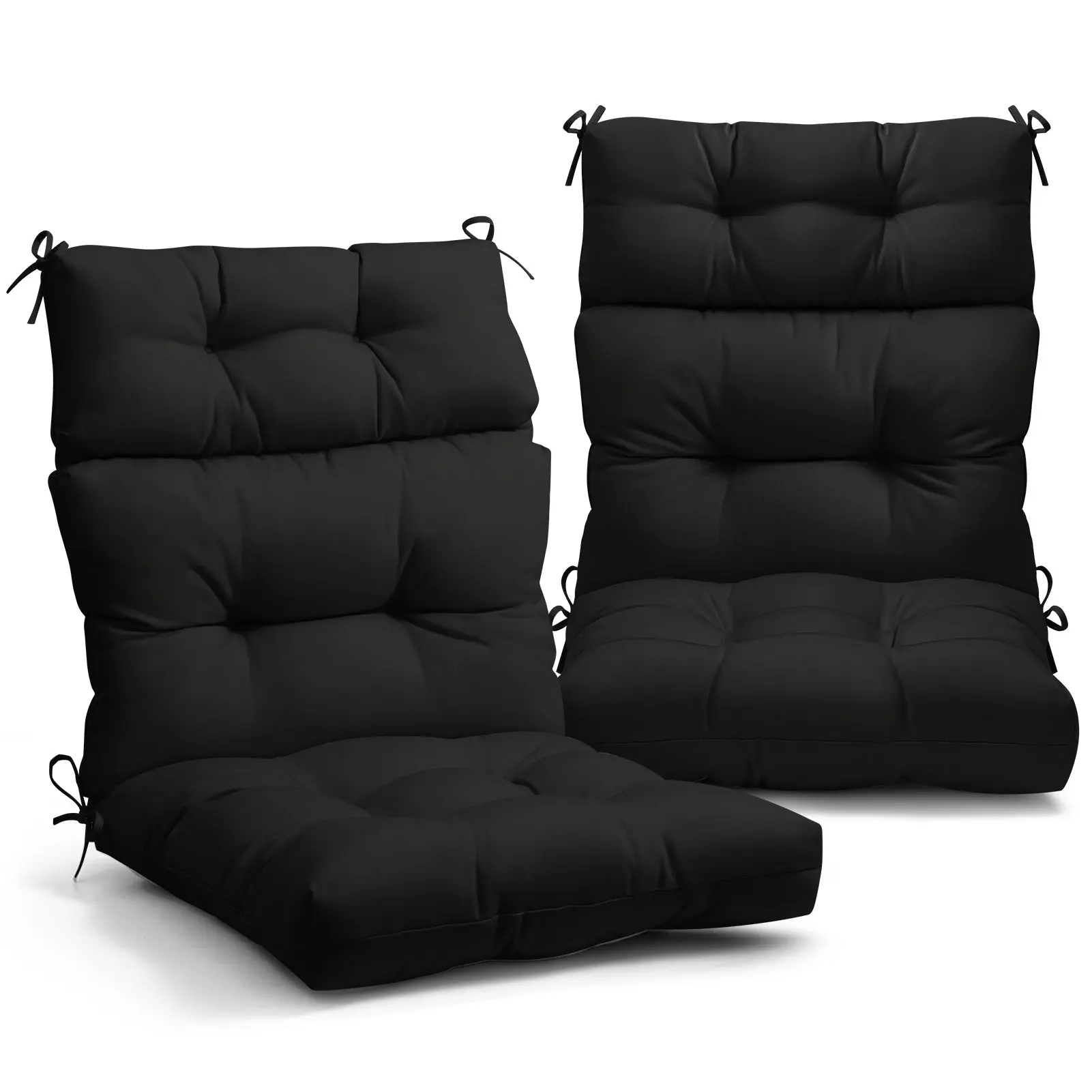 Tufted Outdoor/Indoor High Back Patio Chair Cushion, 2 Pack, 46'' x 22''