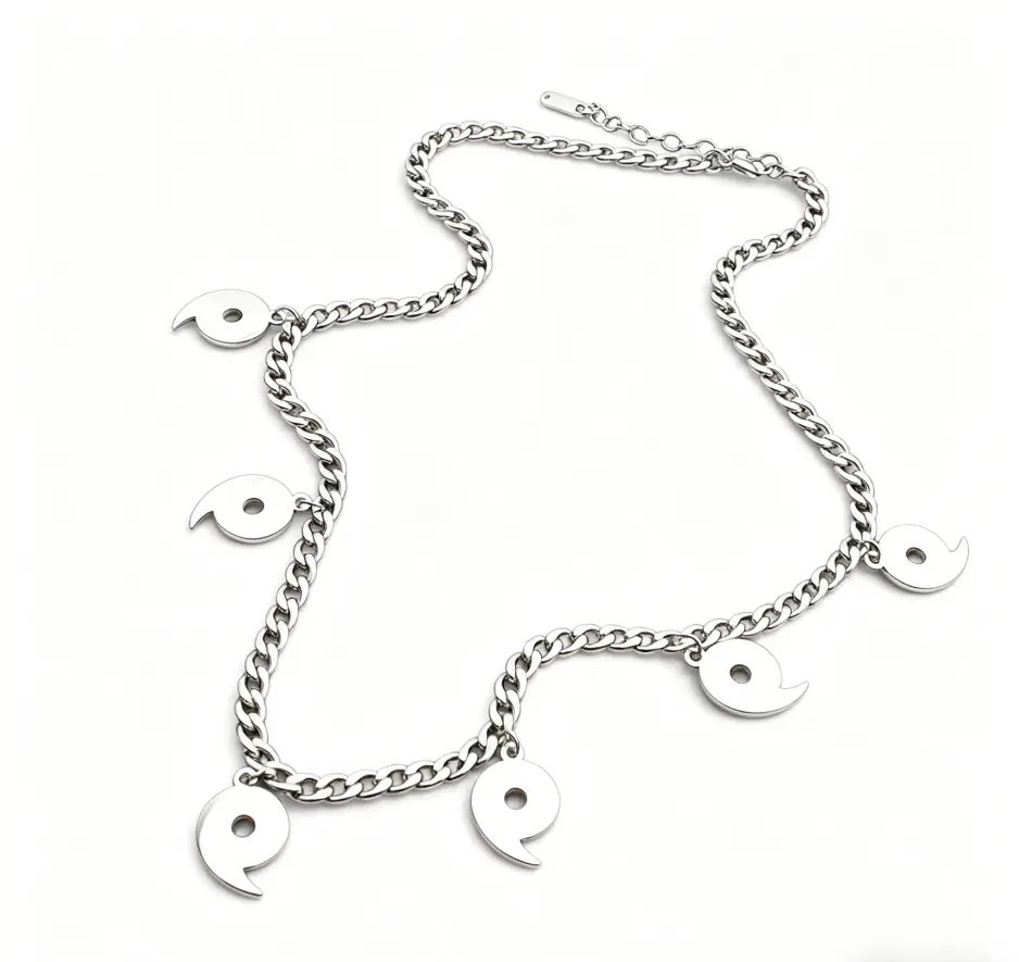 Naruto Magatama Necklace, Stainless Steel Anime Ninja Pendant, Unisex Cosplay Choker Jewelry, Otaku Gift for Naruto Fans Men Women Teens