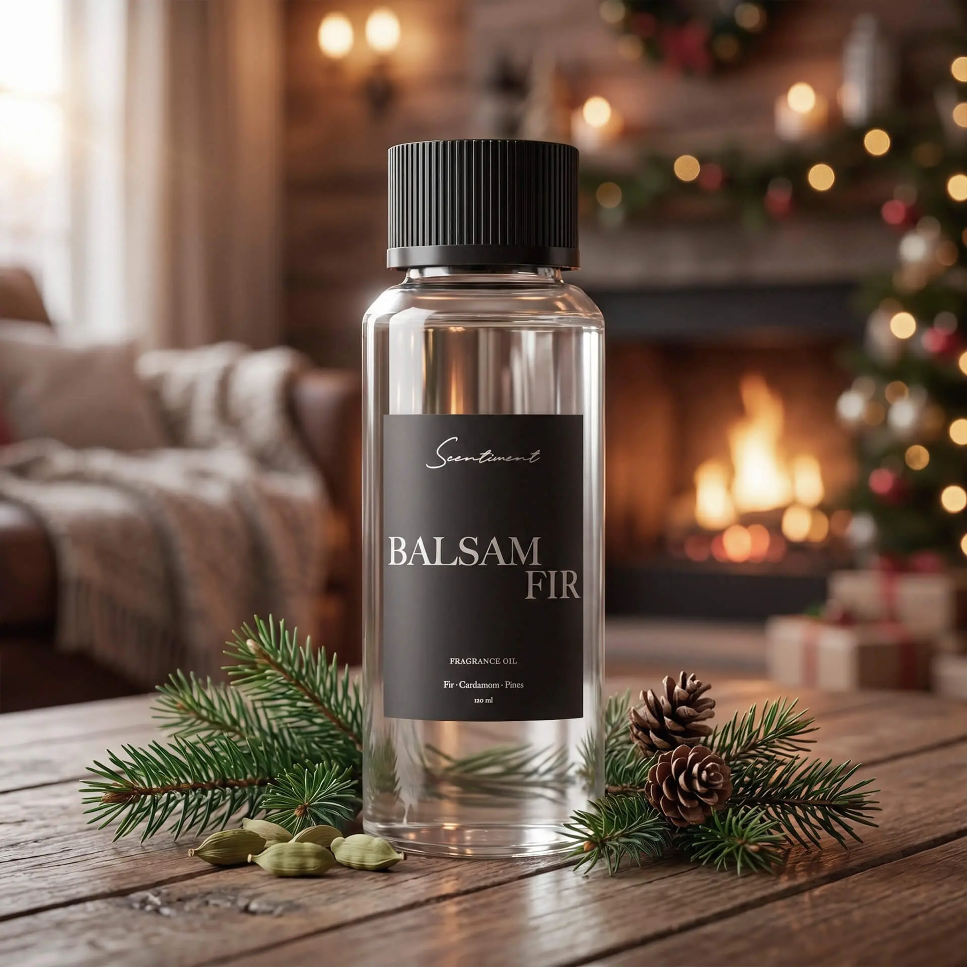 Scentiment Balsam Fir Fragrance Oil - Fir Balsam & Pine Scented with Cardamom, Pepper, and Scotch Pine - Fresh Woody Christmas Forest Experience