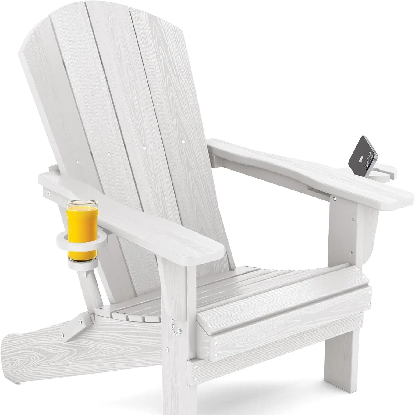 Double Cup Folding Chair-White
