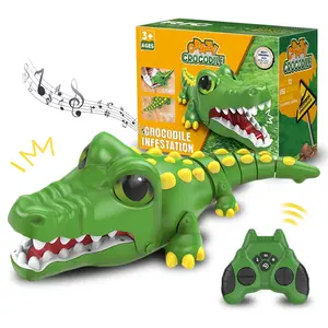 [2026 NEW] Remote Control Crocodile Robot CarRechargeable 2.4GHz RC Alligator Toy with Realistic Biting &Roaring Sounds 4-in-1 Prank Game Interactive Play Fun Giftfor Boys Girls Ages 3-15