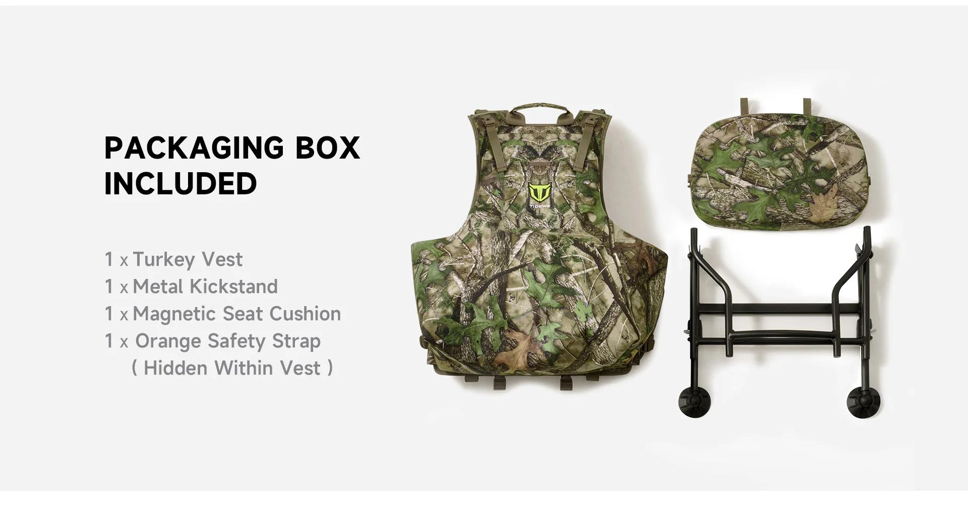 【Early Bird Deal】TideWe StrutBack Turkey Camo Vest with Kickstand Adjustable