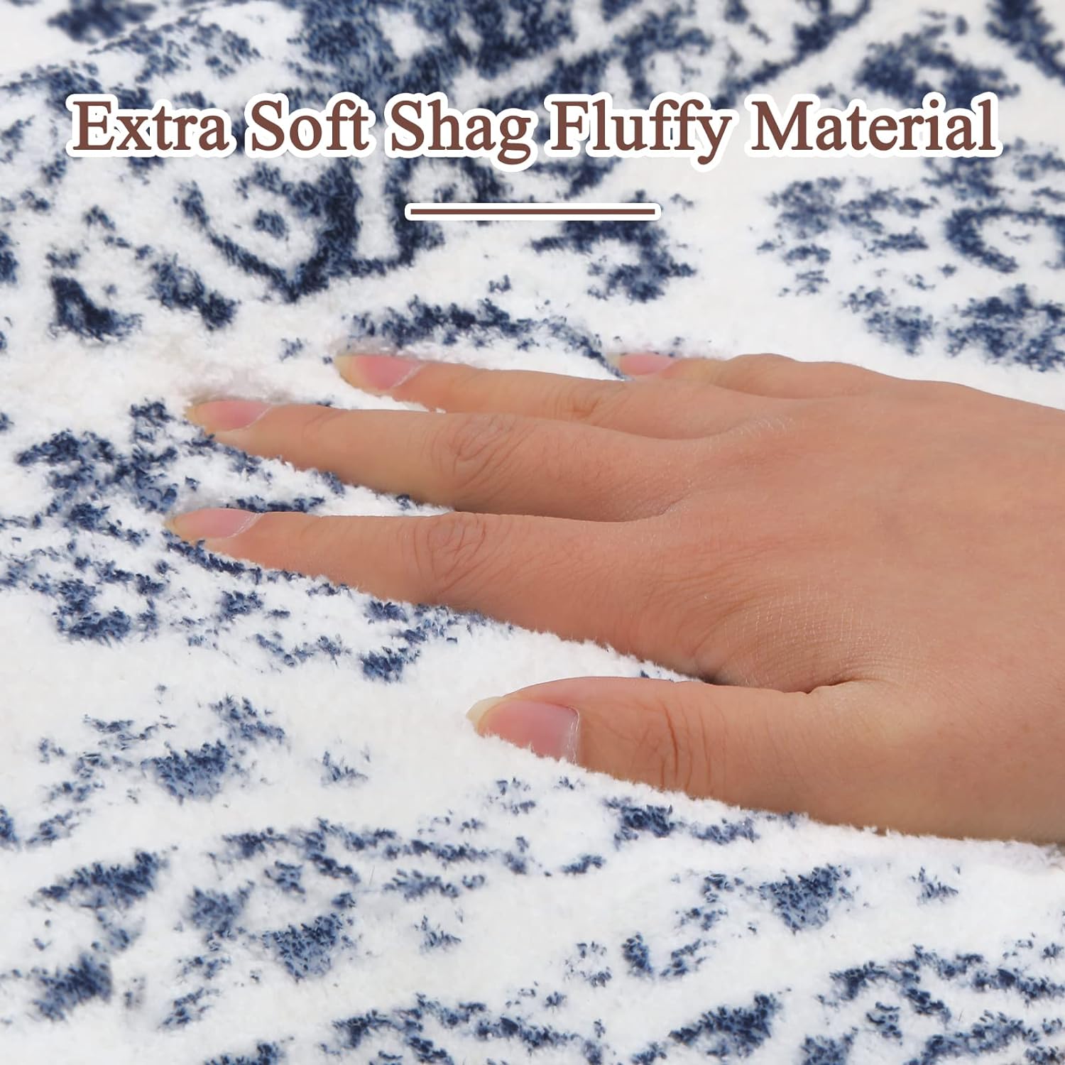 LOKHOM Vintage Non-Slip Floor Runner Rug Soft Farmhouse Medallion Rug Washable Easy to Clean Rugs for Hallway Kitchen Bedroom Entryway Laundry Room 0.4-inch Thick Premium Faux Wool Ultra Soft Resilient Against Wear and Tear Stain-Resistant