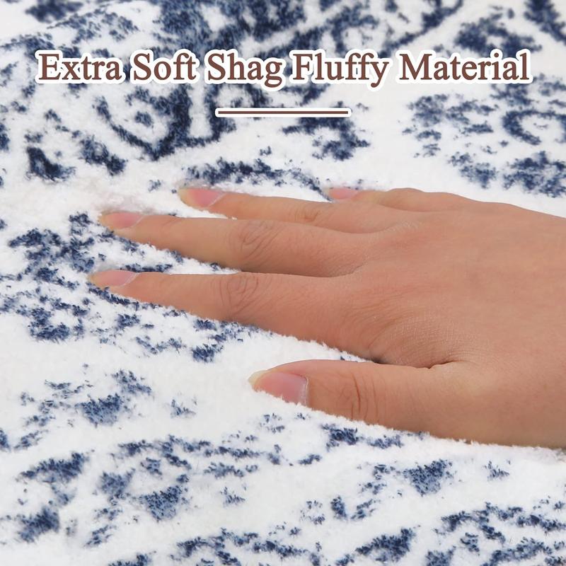 【TikTokShopHolidayHaul】Vintage Non-Slip Floor Runner Rug Soft Farmhouse Medallion Rug Washable Easy to Clean Rugs for Hallway Kitchen Bedroom Entryway Laundry Room 0.4-inch Thick Premium Faux Wool Ultra Soft Resilient Against Wear and Tear Stain-Resistant