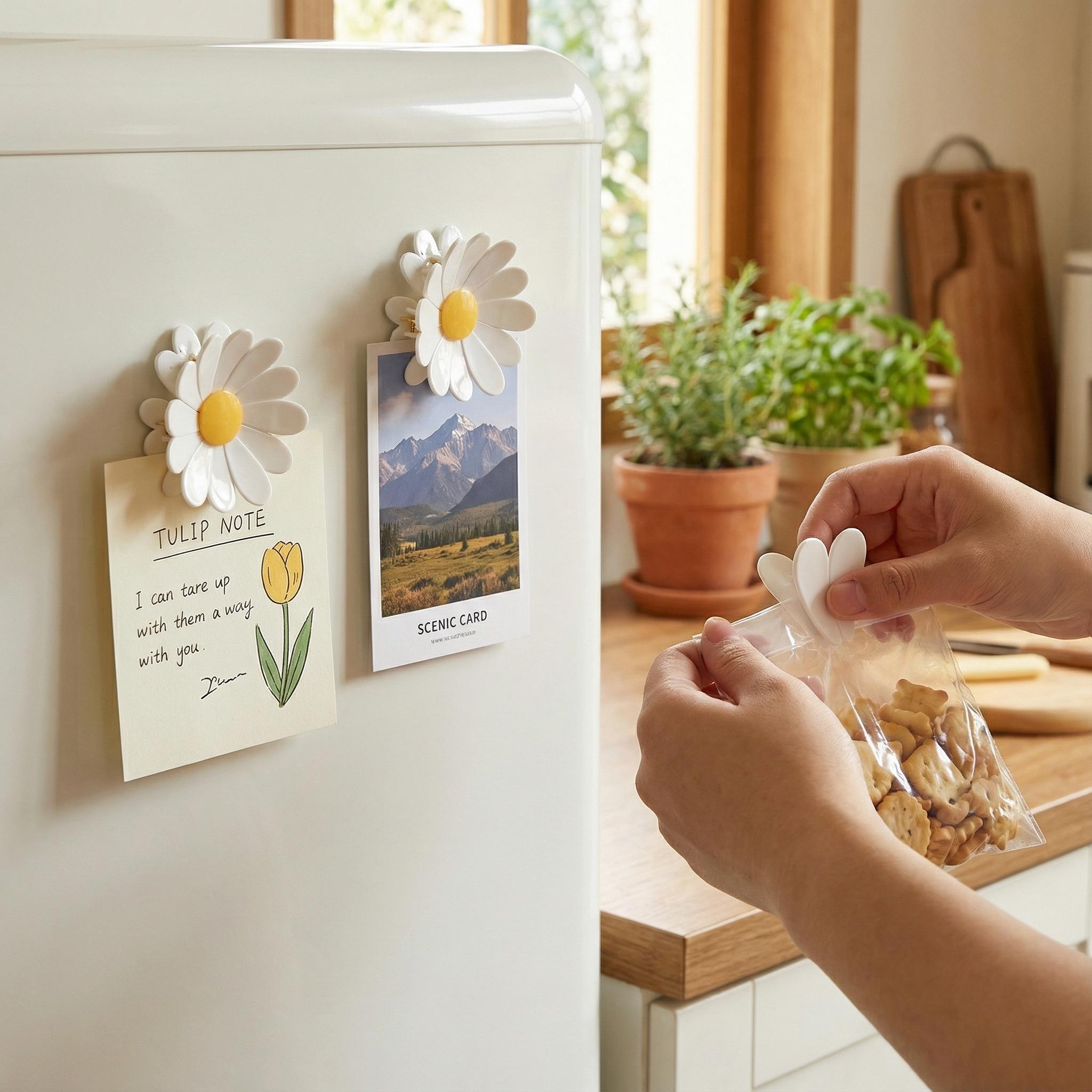 1 PC Magnetic Cherry Blossom Bag Clips,Magnetic Cherry Blossom Refrigerator Sealing Clip, Pink Sakura Food Sealing Clip for Snack, Bread & Pet Food Storage, Fridge Organizer & Kitchen Decor Gift