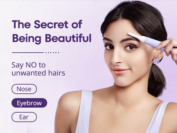 Electric Shaver Facial Nose Hair Remover for Women: 2 in 1 Painless - Rechargeable Hair Removal for Face Nose Ear Peach Fuzz Lips Chin Smooth Comfort