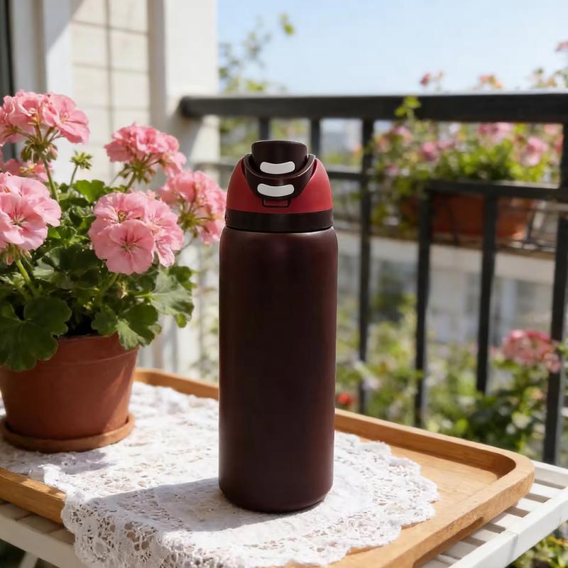 Owala FreeSip Black Cherry Insulated Water Bottle – Sleek Cherry Red Stainless Steel Straw Bottle, Leakproof & Aesthetic Everyday Essential