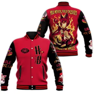 Hazzbin Hotell Alasstor Graphic Baseball Jacket, Raddio Demmon Anime Apparel For Men Women, Cosplay Outfit, Cartoon Gift Idea | 200126.C03907.ID02