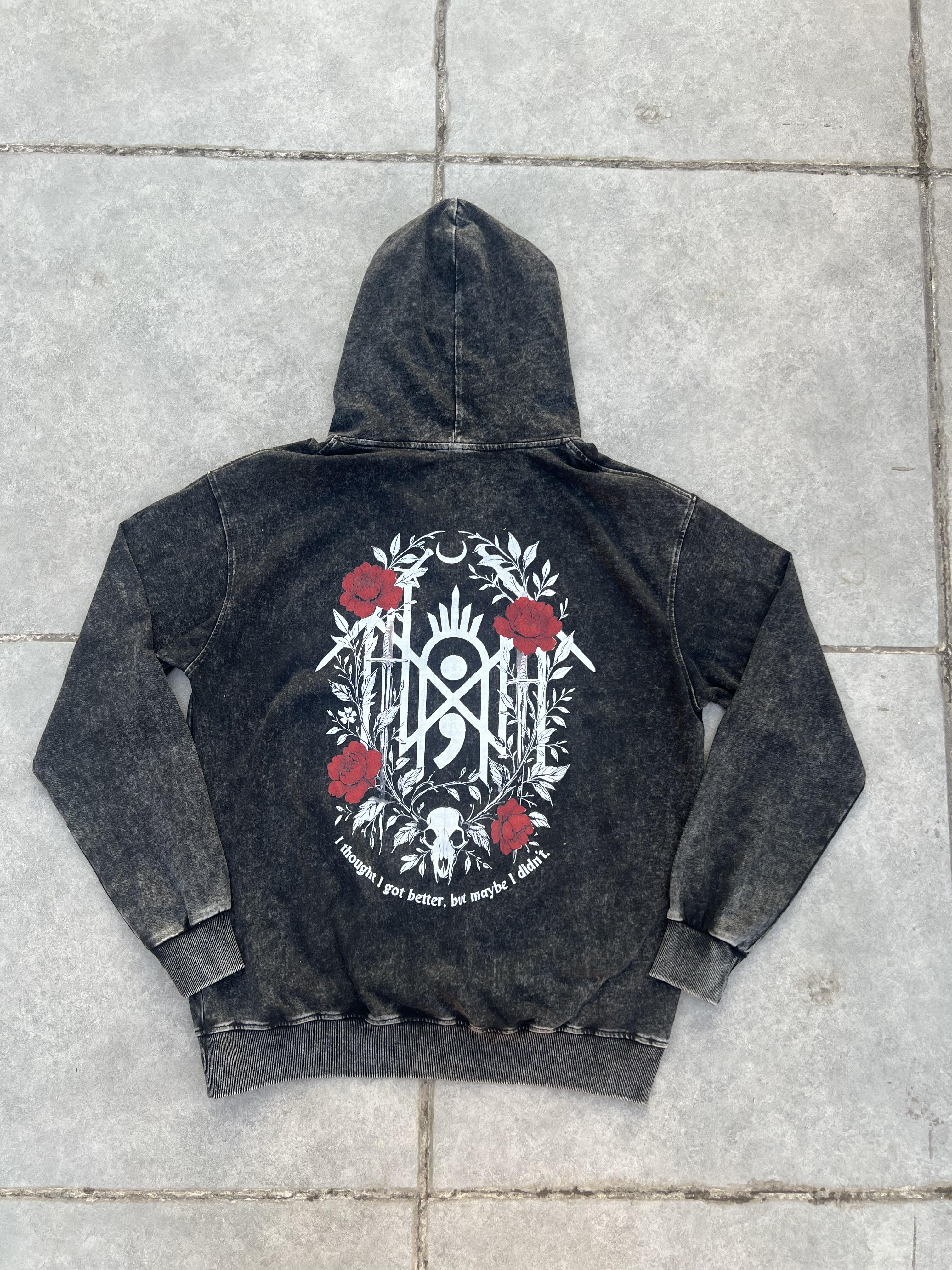 Lightweight Unisex Sleep Token Washed Cotton Zip-Up Hoodie Retro Classic • Breathable • Pure Cotton • Comfortable Perfect for Autumn & Mild Winter • Vintage Casual Style