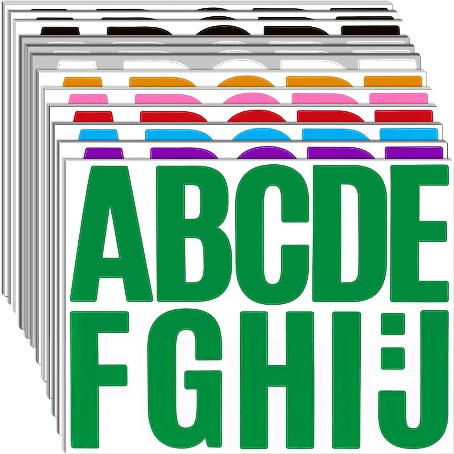 340 Pieces 30 Sheets Large Letter Stickers 4 Inch Alphabet Letter Stickers Self Adhesive Letters Stickers for Bulletin Boards Classroom Home Decor(Colorful)