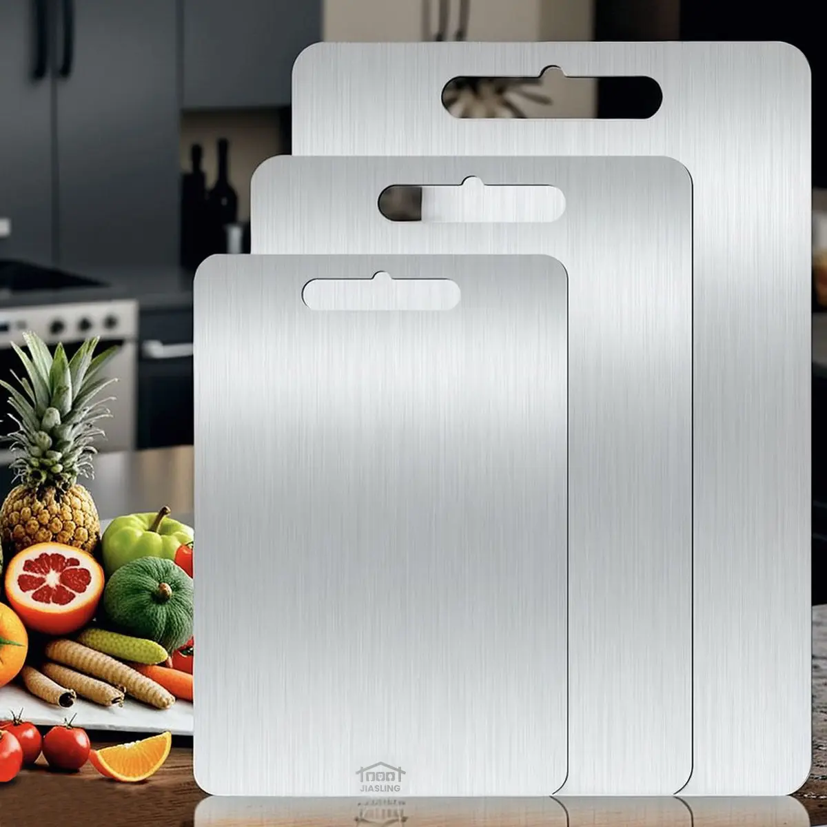 Ultra-Thin Stainless Steel Cutting Board Set 3Pcs (S/M/L), Flexible Lightweight Kitchen Prep Mats - Thin Profile for Easy Storage & Quick Cleaning, Kitchen Accessories, Home/Outdoor