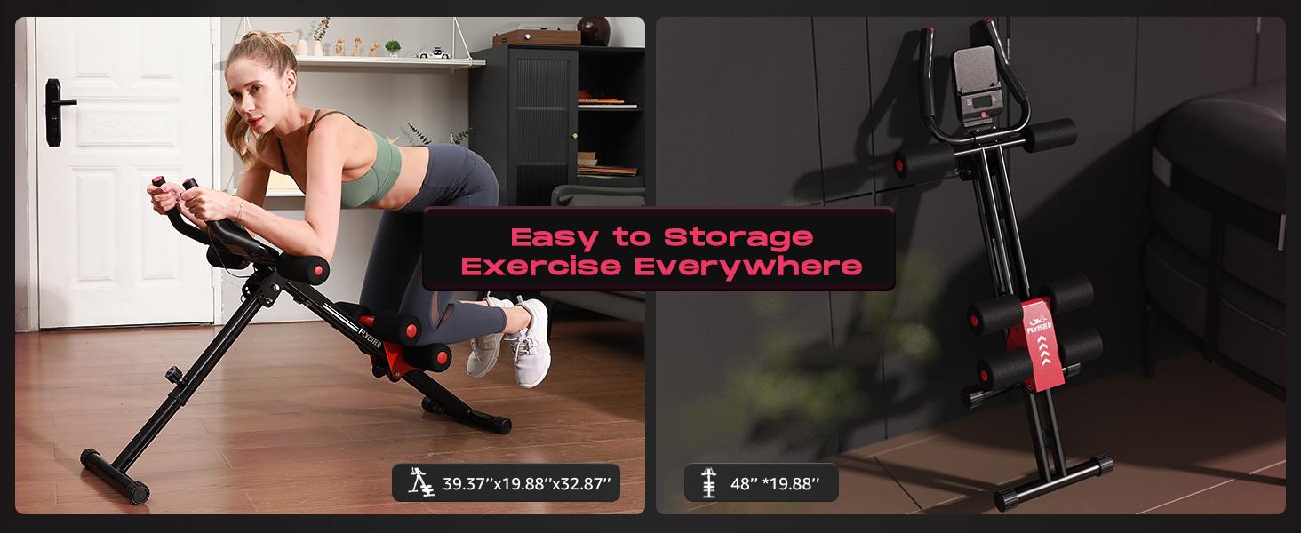 FLYBIRD Ab Workout Equipment, Adjustable Ab Machine Full Body Workout for Home Gym, Strength Training Exercise Equipment for Body Shaping Foldable Waist Trainer Suitable for Beginner Red #SpringStatements