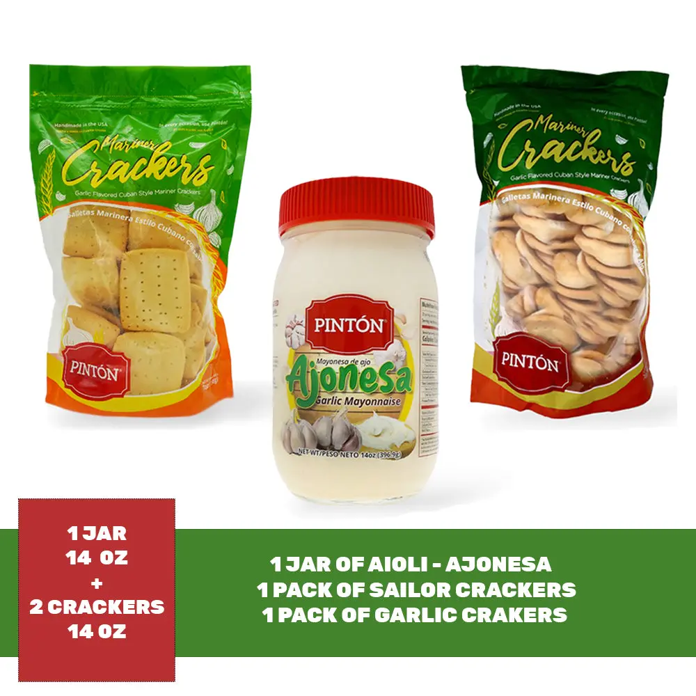 Triple Ajonesa Combo with Cookies (Ahorra más) Garlic Mayonnaise Snacks Crackers Delicious