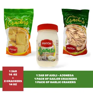 Combo Ajonesa with Cookies  (PACK2) (Ahorra más) Garlic Mayonnaise Snacks Crackers Delicious Mini Tasting