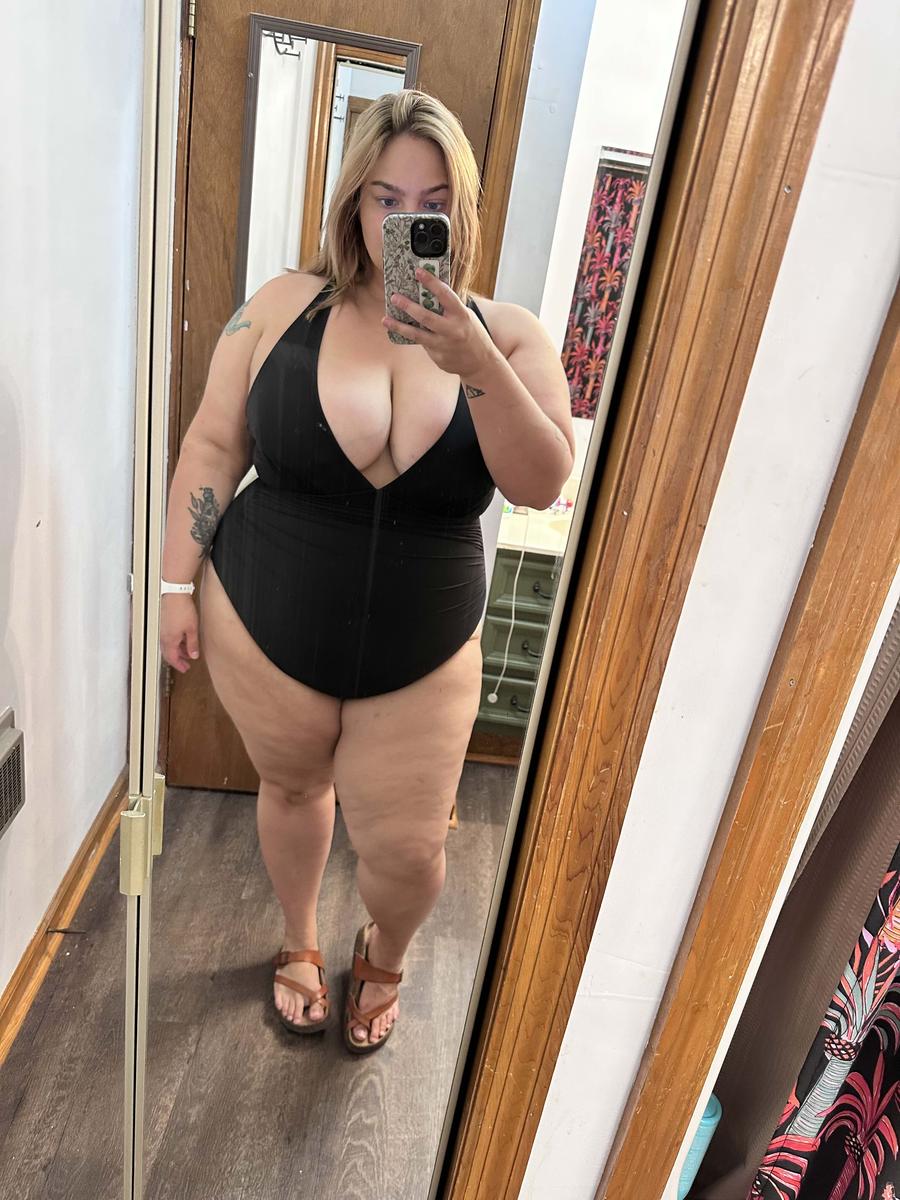 Item: Front Ruched Swimsuit - Black, 3X