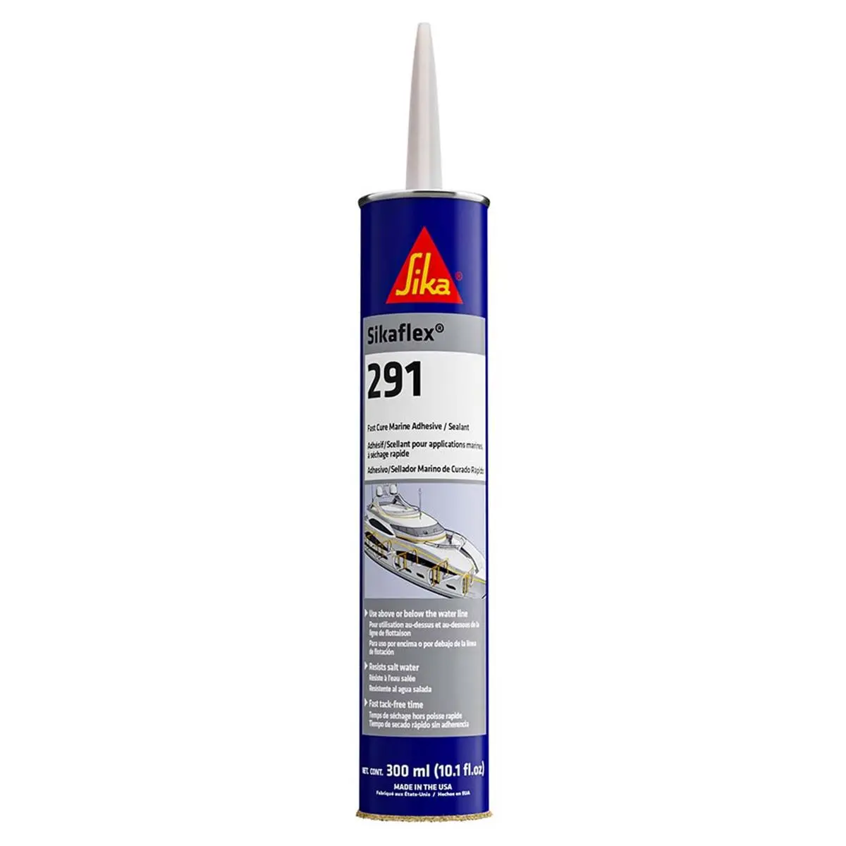 Sika Sikaflex 291 Fast-Cure Marine Grade Polyurethane Adhesive & Sealant Cartridge - Black, 10.3 oz, Polyurethane Waterproof Coating, Excellent Bond, Light Duty Bonding