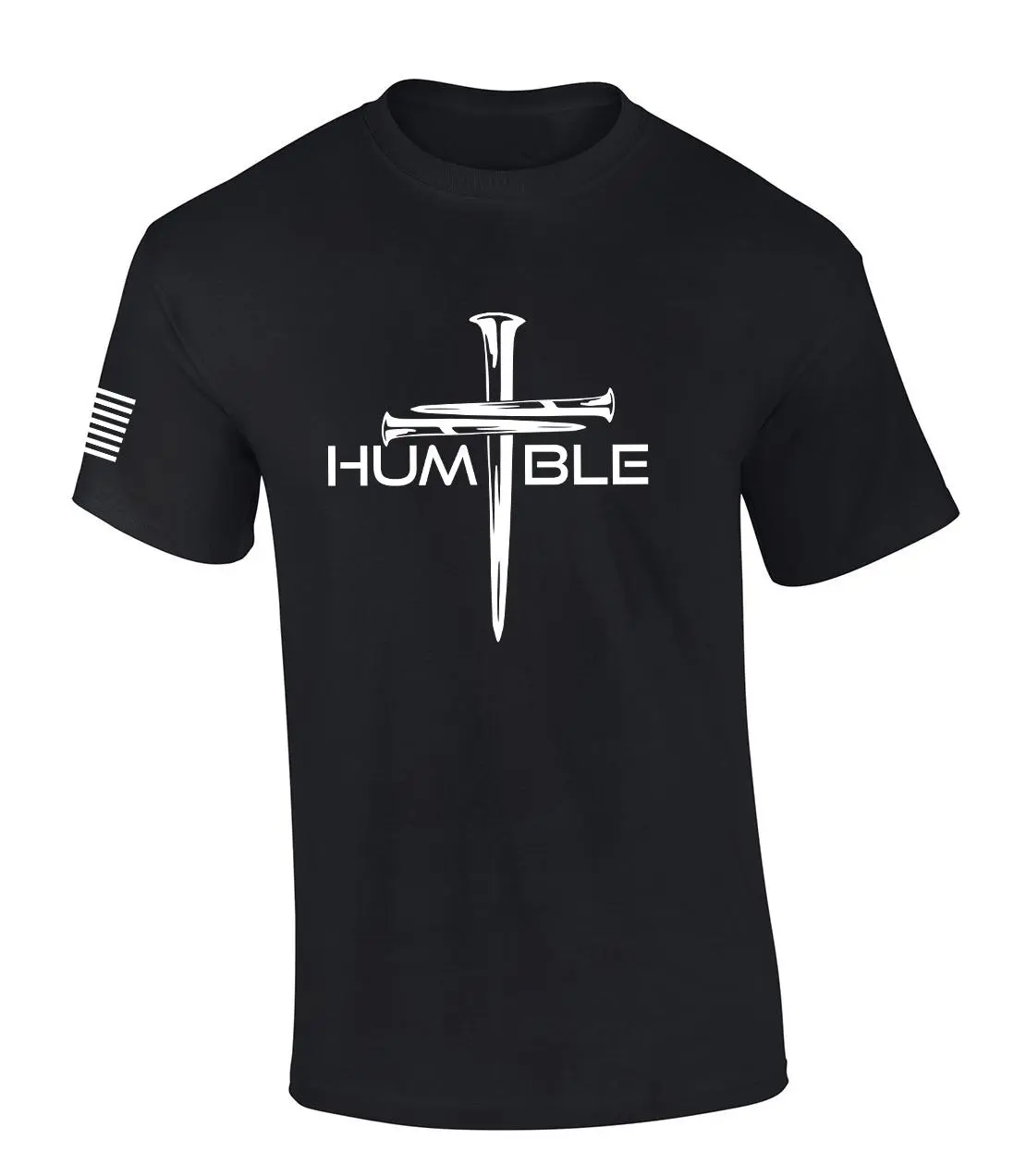 Mens Christian Shirt Nail Cross Humble Short Sleeve T-shirt Graphic Tee