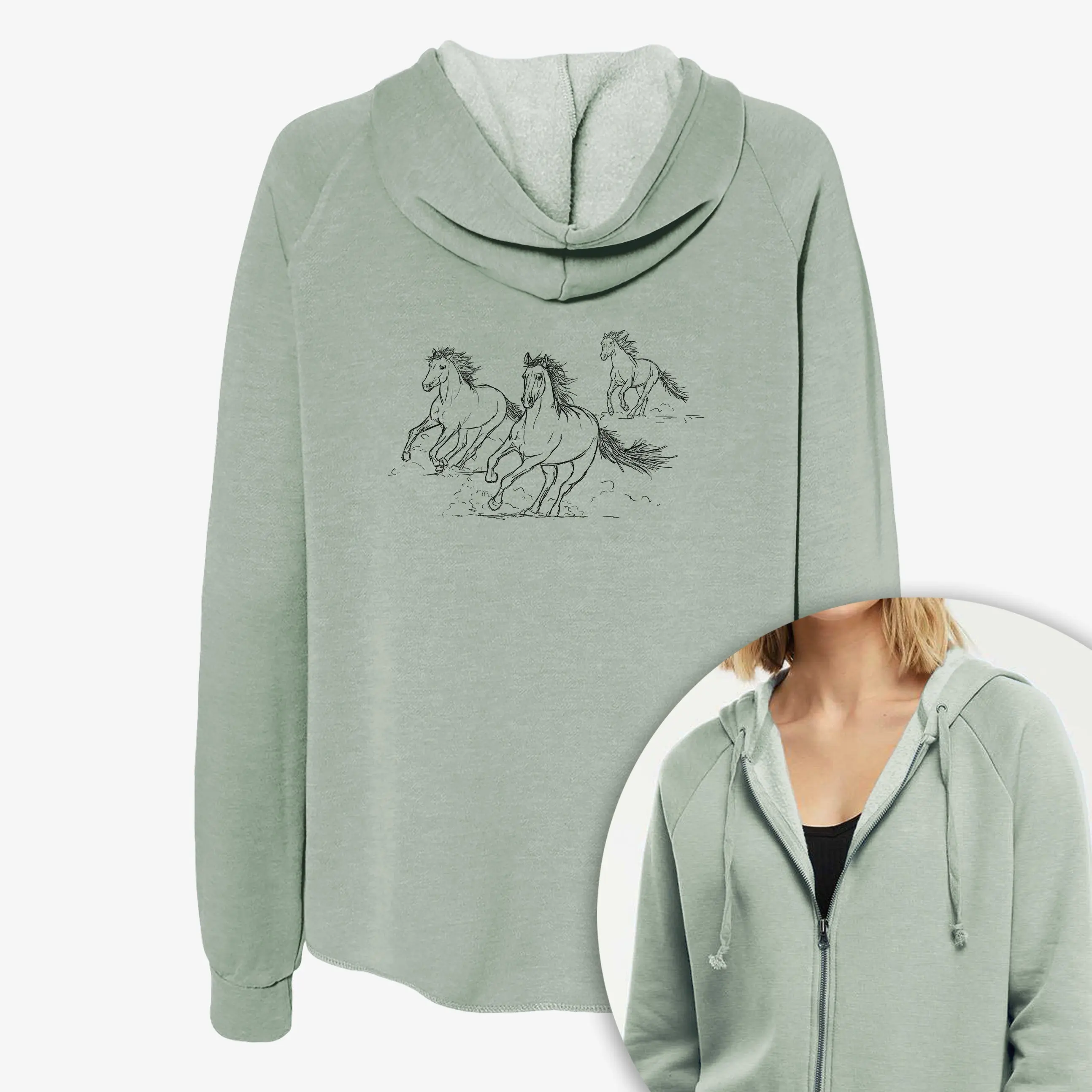 Wild Horses Running - Women's Cali Wave Zip-Up Sweatshirt