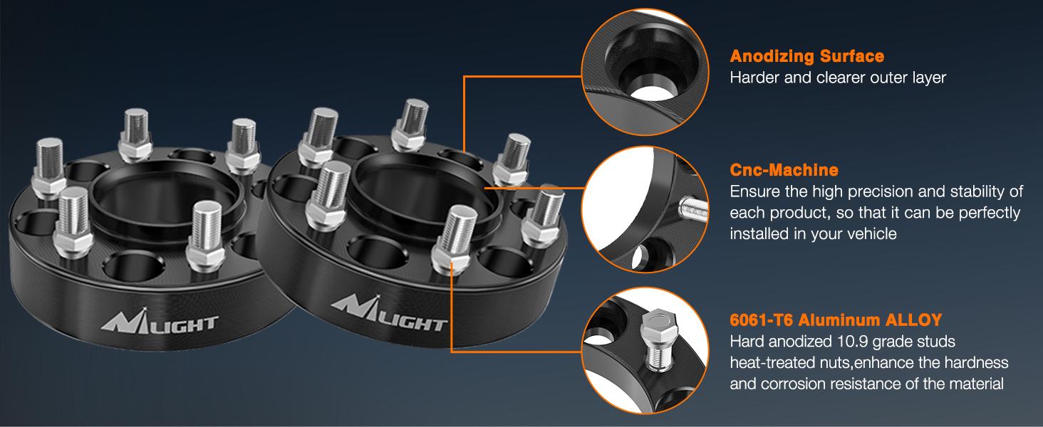 Nilight 6x135 Wheel Spacers for 2015-2022 Ford F150,1.5inch Wheel Spacers M14x1.5 Studs and 87.1mm Hub Bore Compatibility with 2015 2016 2017 2018 2019 2020 2021 2022 Expedition Navigator-4pcs
