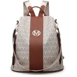 MKP COLLECTION Women Fashion Backpack Purse Multi Pockets Anti-Theft Rucksack Ladies Travel Shoulder Bag Handbag Set 2pcs