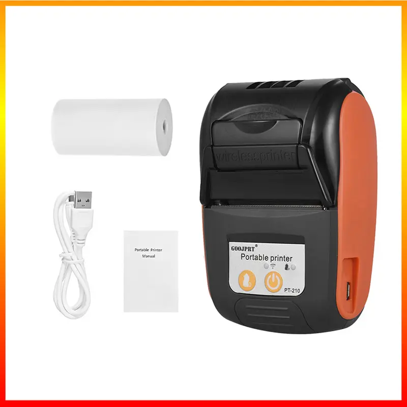 GOOJPRT PT-210 Portable Thermal Printer Handheld 58mm Receipt Printer for Retail Stores Restaurants Factories Logistics