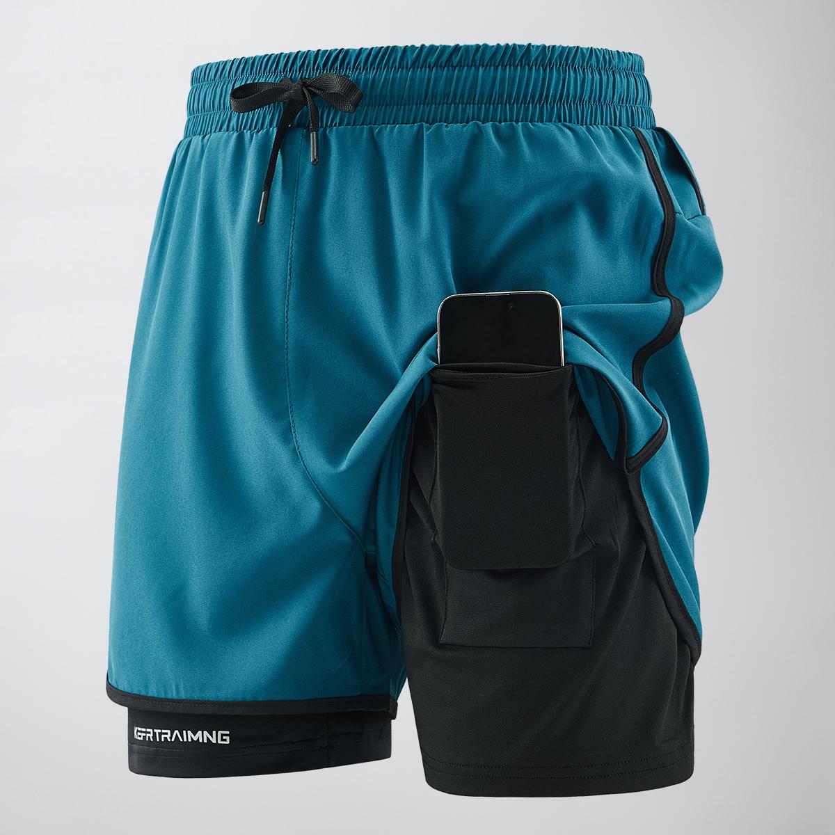 Men's sports shorts with side pockets, elastic waistband, and lightweight stretch fabric, suitable for running and casual wear - compression shorts | Gray running shorts | Fashionable sports shorts | Comfortable fit