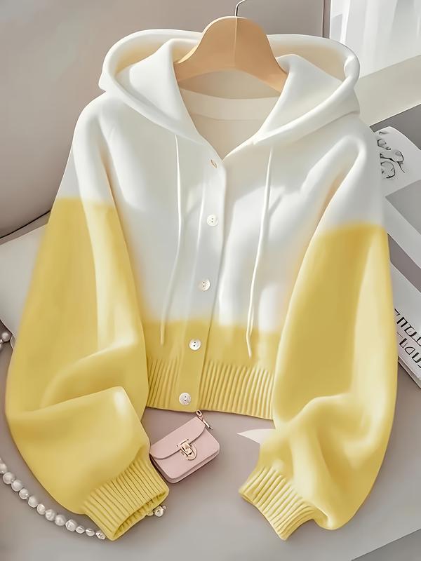 Pink & White Color Block Hoodie | Oversized Button-Up Crop Top  Yellow & White Color Block Hoodie | Trendy Cropped Sweatshirt  Blue & White Color Block Hoodie | Cozy Button-Up Crop Hoodie  Purple & White Color Block Hoodie | Y2K Aesthetic Cropped Top
