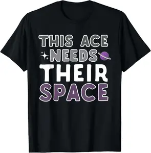 This Ace Needs Their Space LGBT Asexual Funny Shirt Pure Cotton Graphic Tees Menswear Top: Gifts for Men & Women