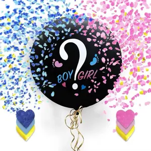 Globos para revelación de género con confeti.