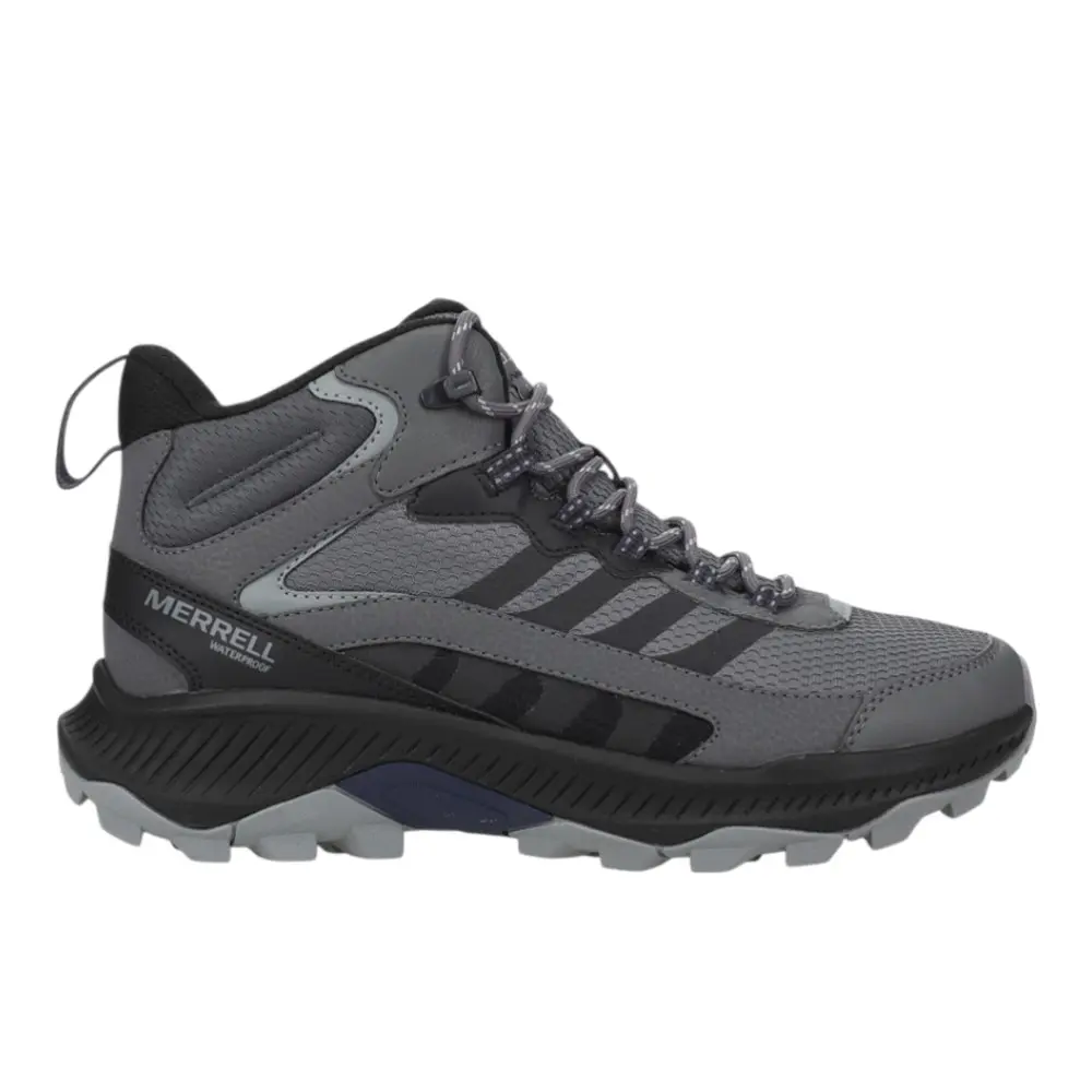 Merrell Mens Speed Strike 2 Mid Lace Up Hiking Hiking Casual Boots Ankle - Grey