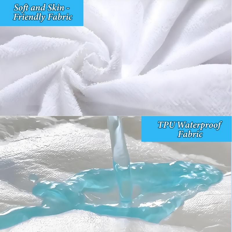 Bepatio Mattress Cover Waterproof, Deep Pocket Mattress Pad Protector Fits to 6''-16'', Breathable Hollow Cotton Filling Quilted Mattress Protector for King Size,Hotel