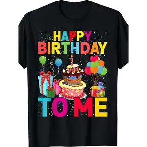 Colorful Happy Birthday TShirt with Festive Cake Balloons and Gifts Celebrating Special Occasions