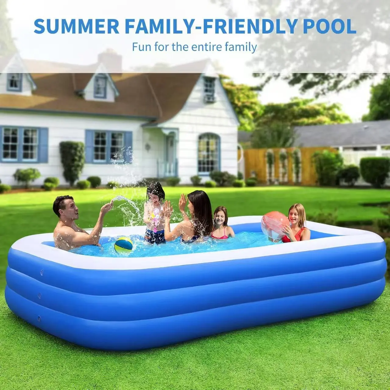Extra Spacious Inflatable Pool for Adults & Kids – Leak-Proof, Quick-Setup for Indoor/Outdoor Summer Parties,camping essentials